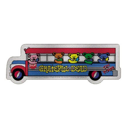 Grateful Dead Bear Bus Glitter Sticker