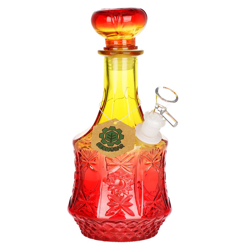 SeshGear Vintage Ombre Glass Water Pipe – 9.5″ / 14mm F / Sun Flower