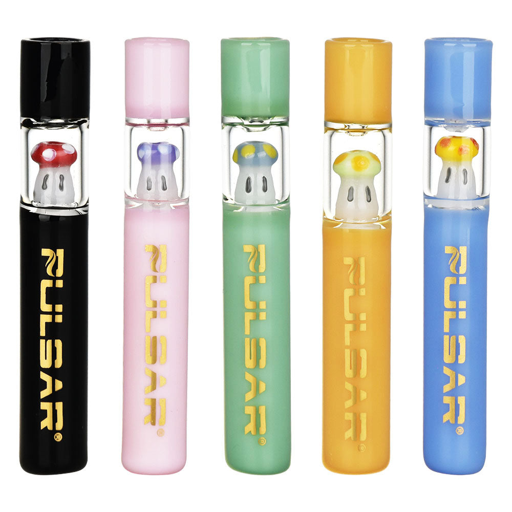 Pulsar Mini-Mushroom One Hitter | 4″ | Assorted Colors | 5pc Set