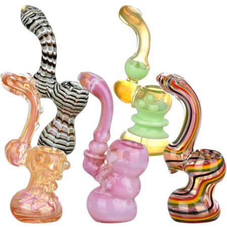 Illustrious Assortment Glass Sherlock Bubblers – 5.5″ – 10ct