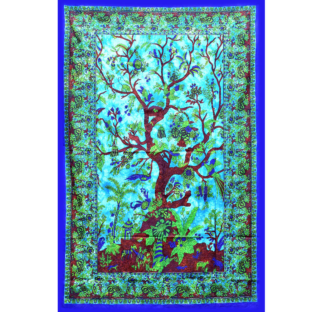 ThreadHeads Turquoise Tree of Life Tapestry