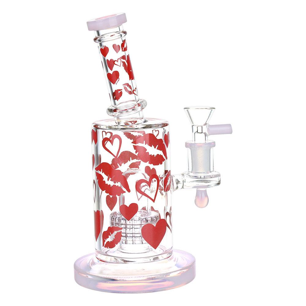 Lipstick Kiss Glass Water Pipe – 8″ / 14mm F