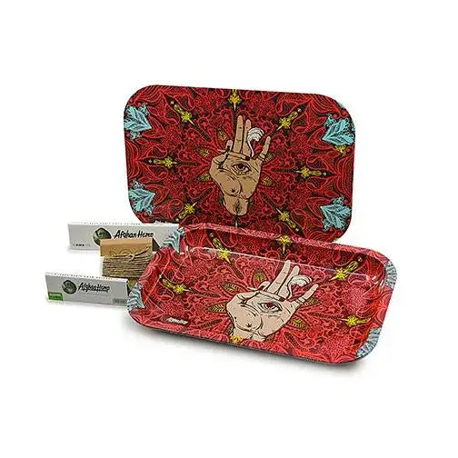 Afghan Hemp Metal Tray for Rolling and Organization - Image 21