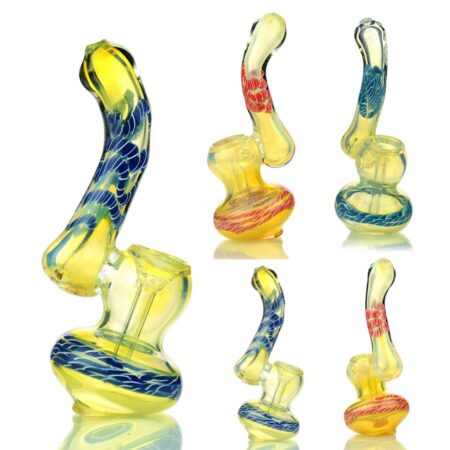 Sherlock Bubbler Silver Fume Glass Hand Pipe