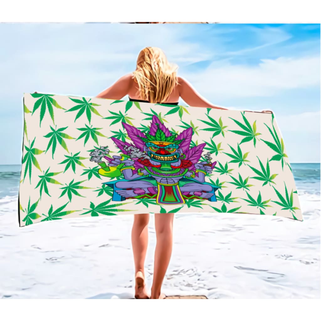Panic Beach Towel with Calming Message for Relaxing Days