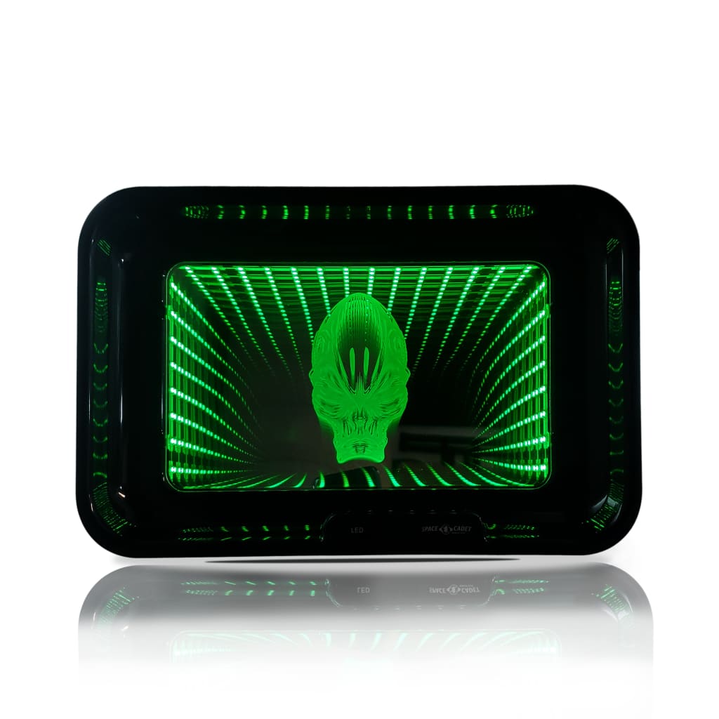 Infinity Mirror Rolling Tray with Rgb Led Infinity Mirror Base Full-sized