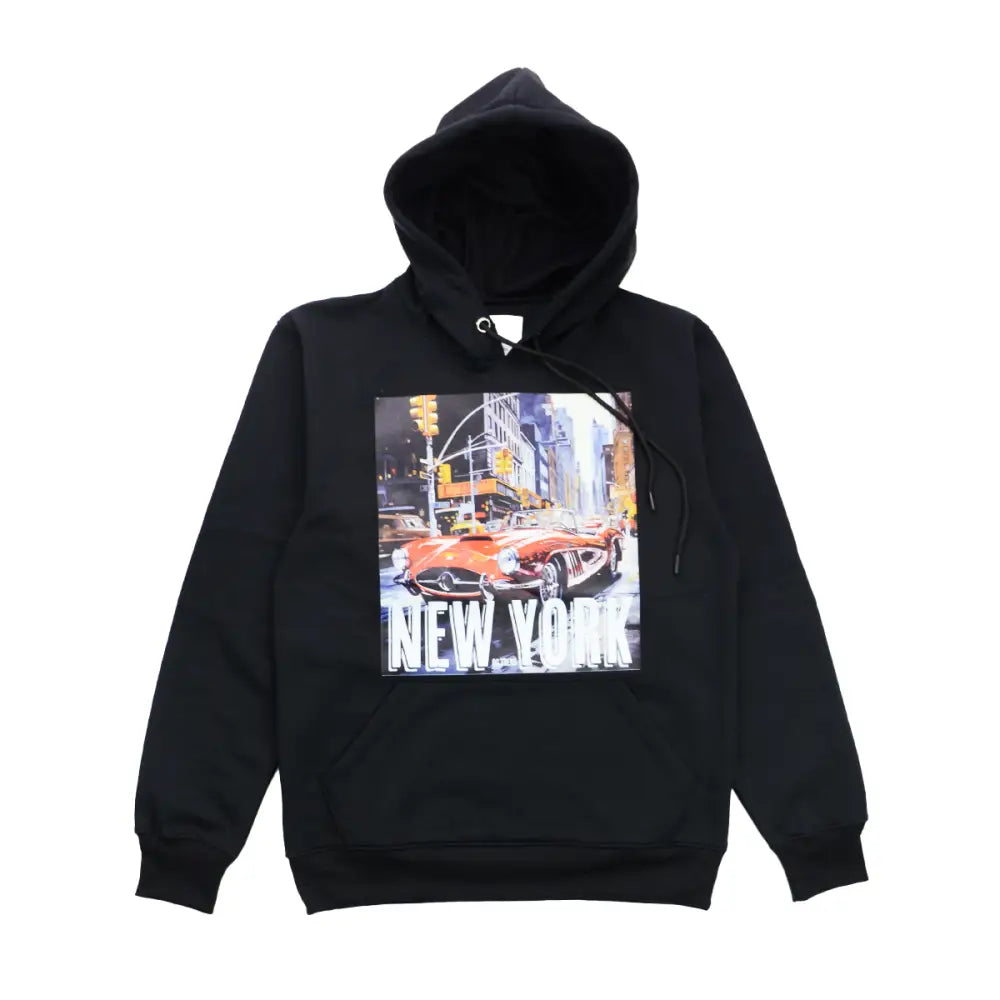 New York Hoodie Bold Silk Screen Print 100 Percent Polyester