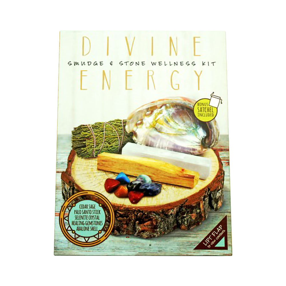 Divine Energy Smudge & Stone Wellness Kit 12pcs set