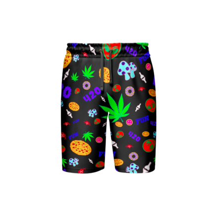 Mushroom Donut Leaf Print Comfort Shorts Set