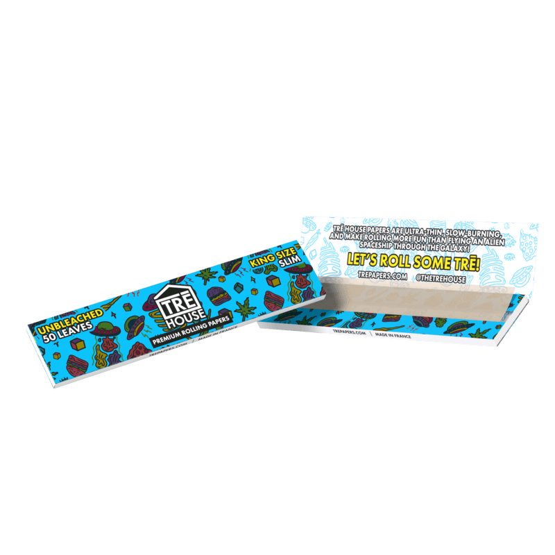 Premium Rolling Papers – King Size Slim – Unbleached – (50 Pack)