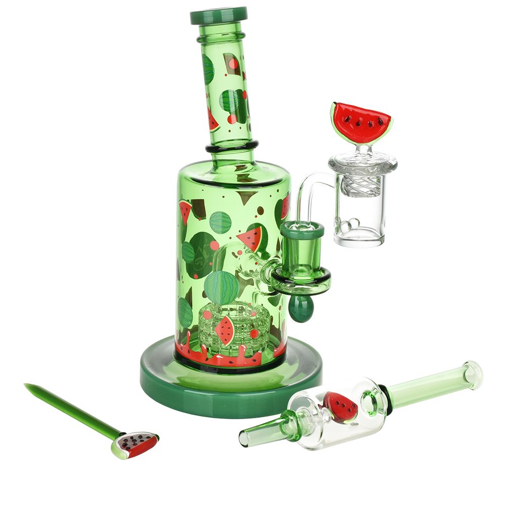 Pulsar Watermelon Zkittles Glow In The Dark Dab Rig Kit – 8″ / 14mm F