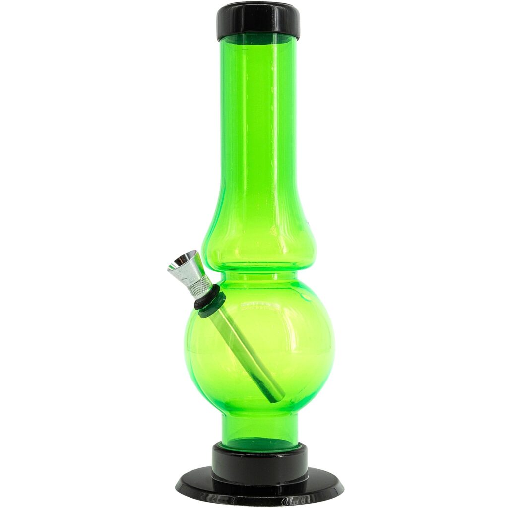 JM Enterprises  6-9″ Acrylic Straight Tube Bubble Flare Bong – Multiple Colors