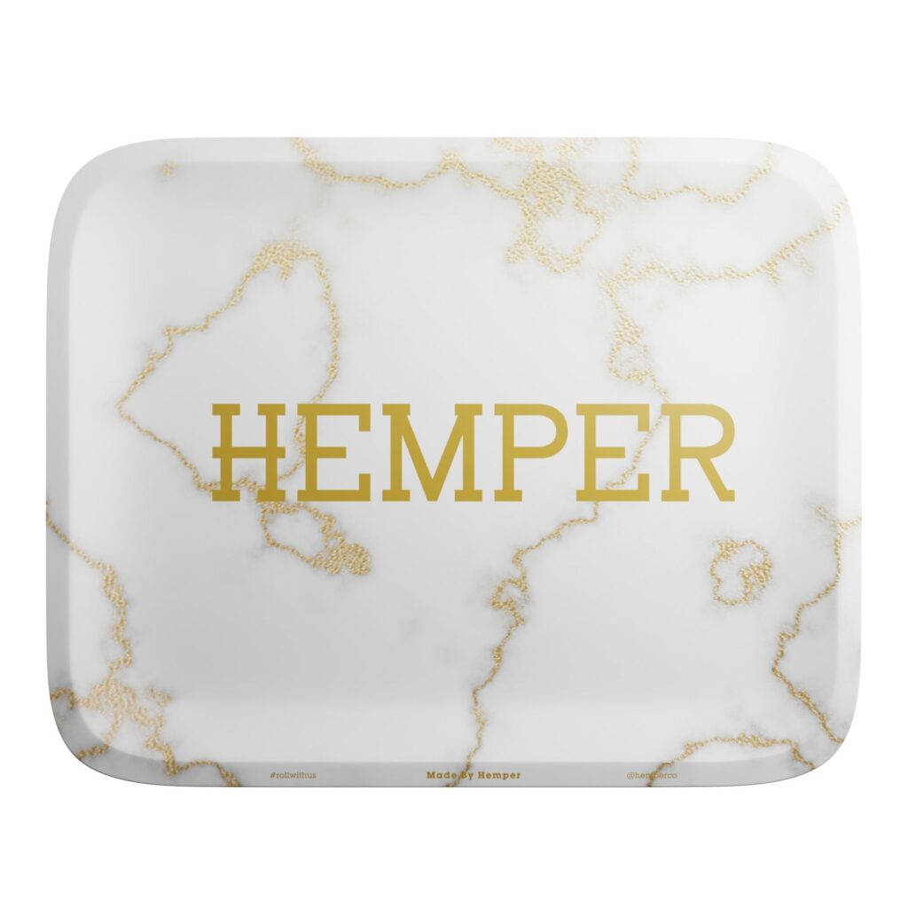HEMPER  – Luxe White Marble Rolling Tray