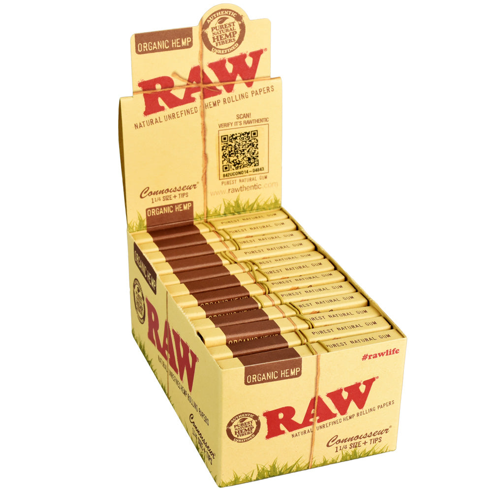 Raw Organic Hemp 1Â¼ Connoisseur Rolling Papers – 25PC