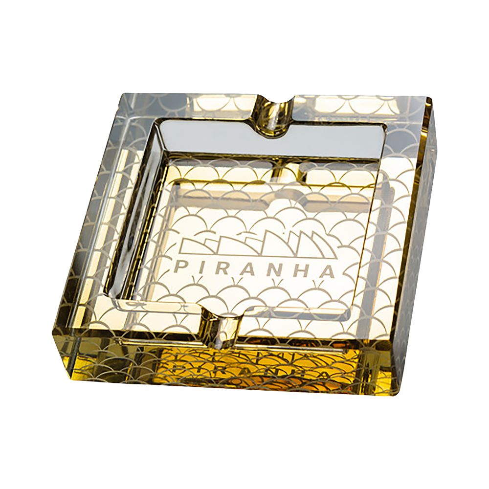 Piranha Scales Square Glass Ashtray | 3.5″