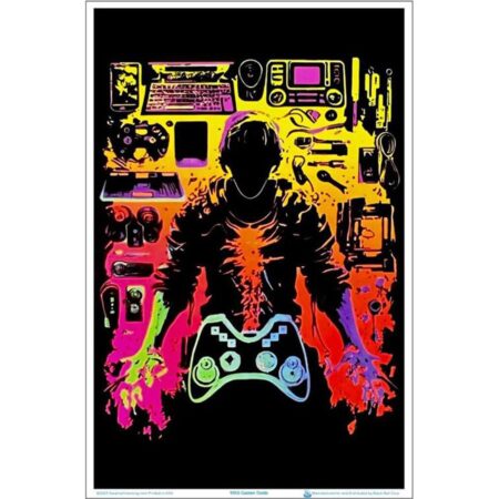 Gamer Dude Flocked Blacklight Poster – 23″x35″
