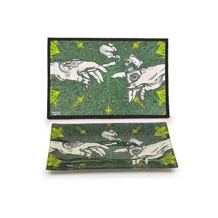 Puff Puff Pass Matching Glass Tray by Moodmats