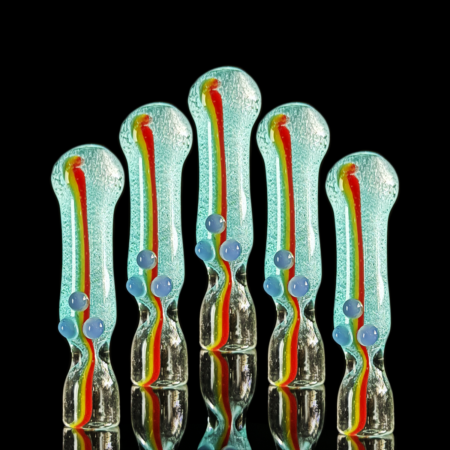 Vibrant Rasta Glow Chillum Pipe - 4 Inch