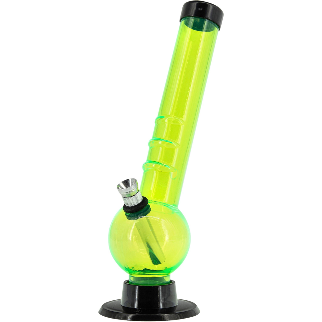 Acrylic Angled Neck Bubble Bong  8″ – Multiple Colors