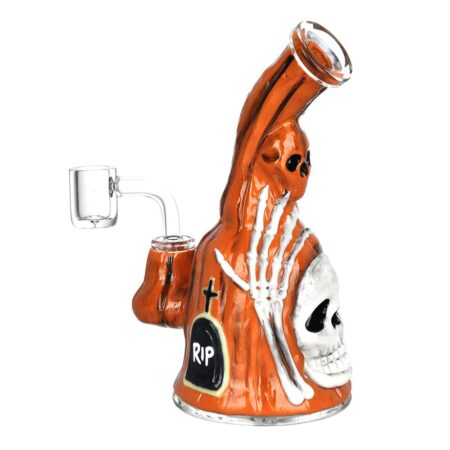 Haunted Gourd Enamel on glow in the dark Glass Dab Rig – 7″