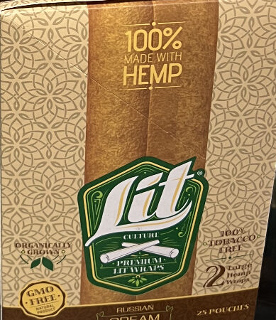 Lit Culture Hemp Natural Herbal Russian Cream Organic 3 Count 6 Large Wraps