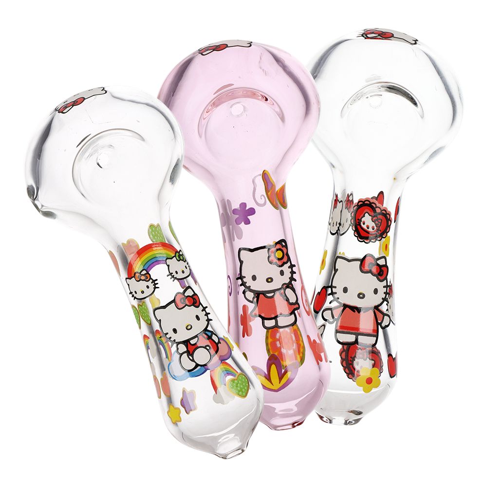 Hello Kitty Glass Spoon Pipe  – 4.5″ / 3ct
