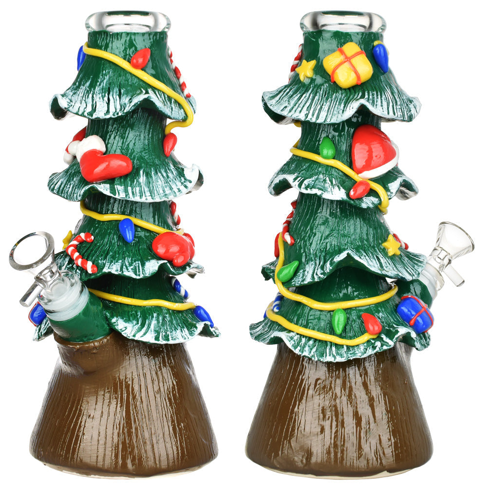 Christmas Tree Beaker Glass Water Pipe – 9.75″ / 14mm F