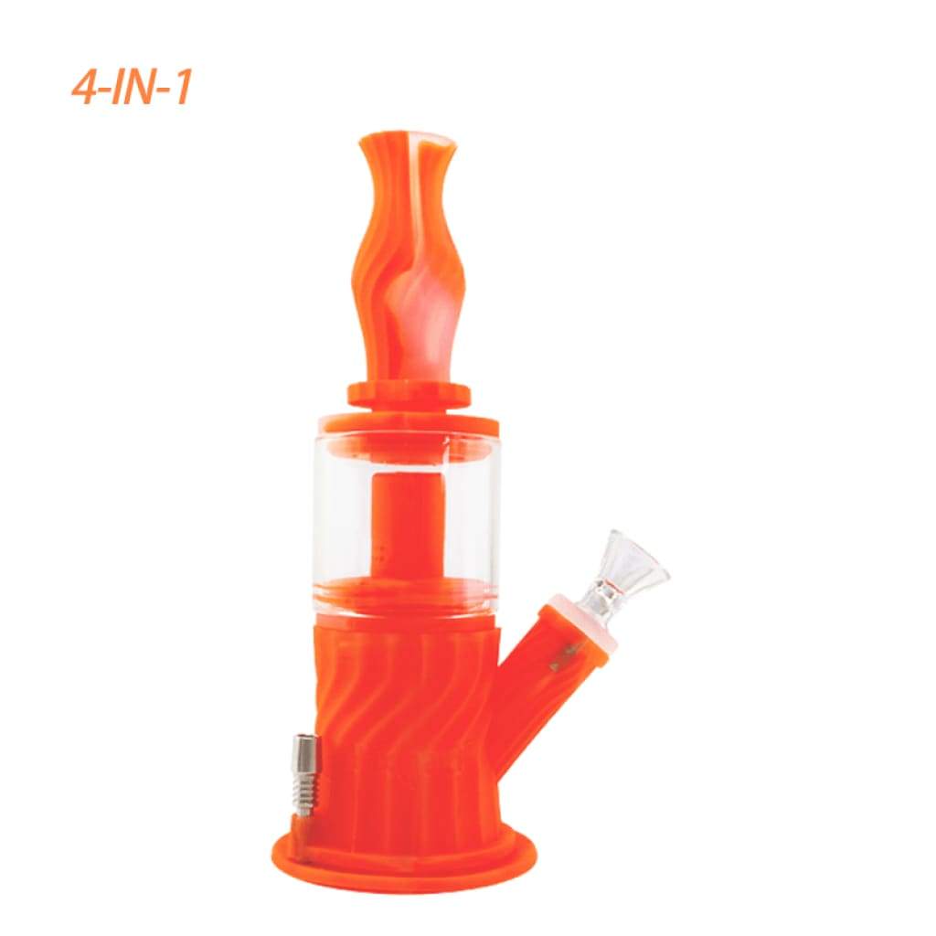4-in-1 Silicone Glass Water Pipe with Double Percolator for Smooth Smoke - Image 6