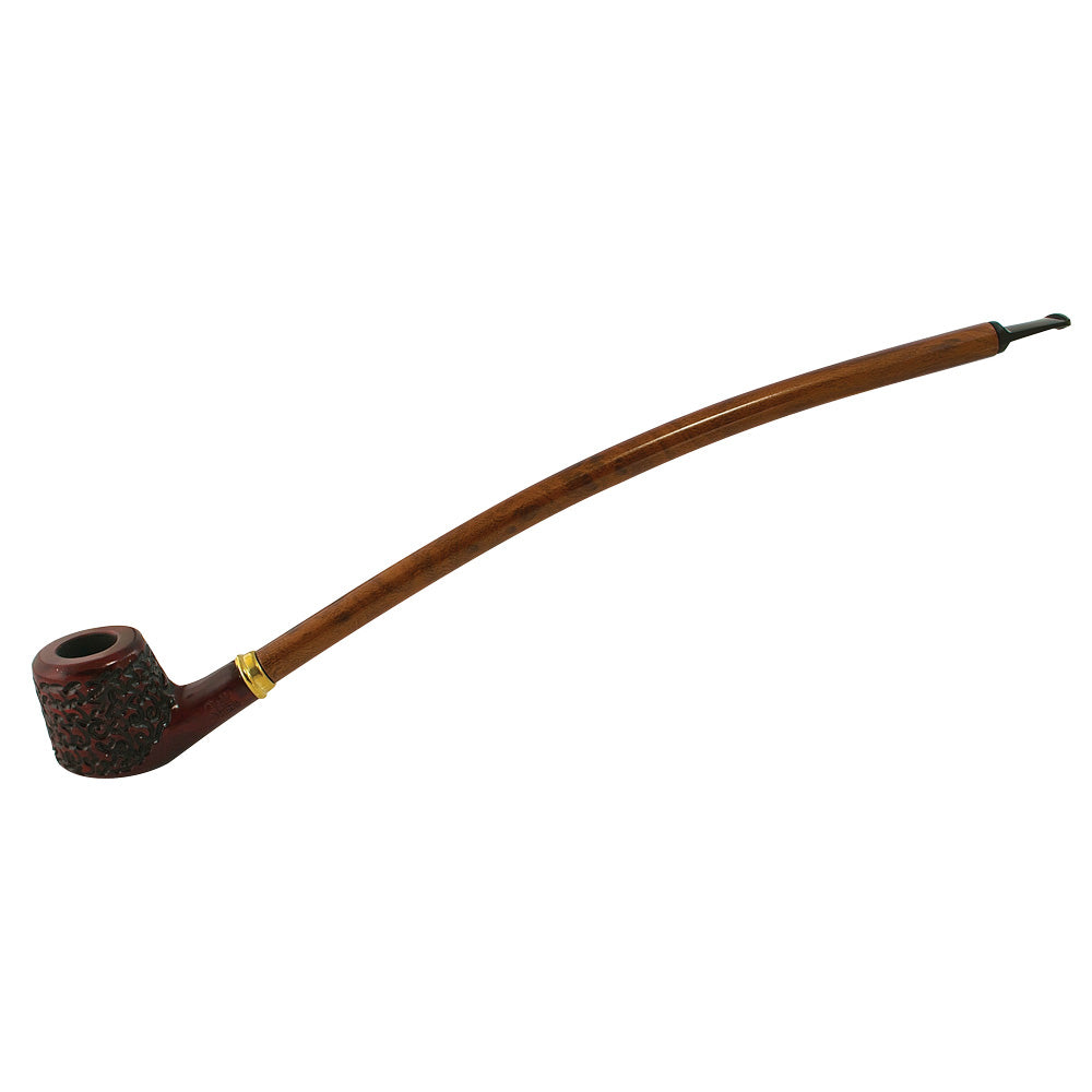 Pulsar Shire Pipes Curved Engraved Cherry Wood Tobacco Pipe – 15″