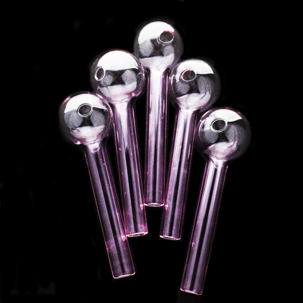 Premium 4-Inch Pink Glass Oil Pipe