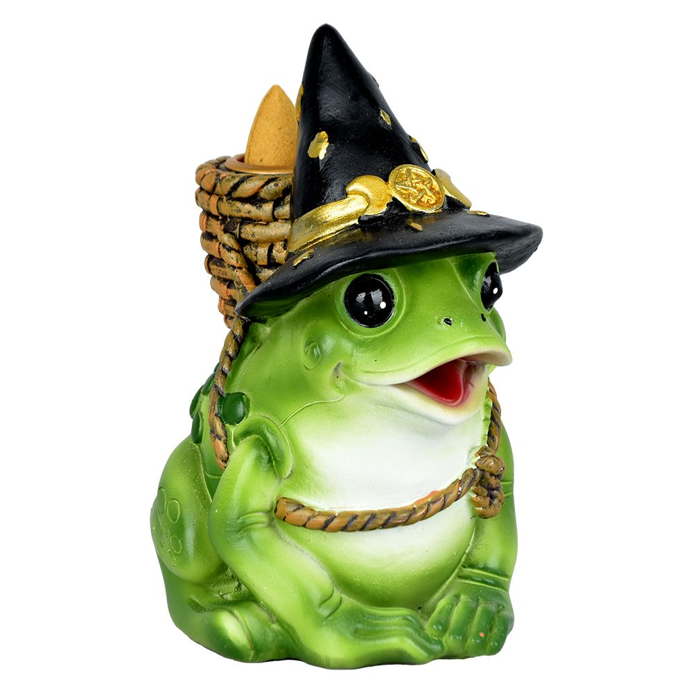 Bewitching Frog Back Flow Incense Burner – 5″