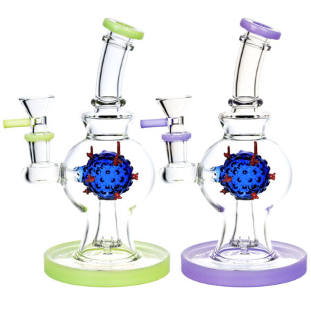 Coronavirus Perc Glass Water Pipe - 7.5"/14mm F/Colors Vary