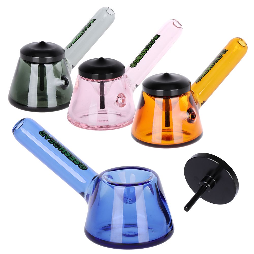 SeshGear Tamped and Poked Glass Hand Pipe – 4.75″ / Colors Vary