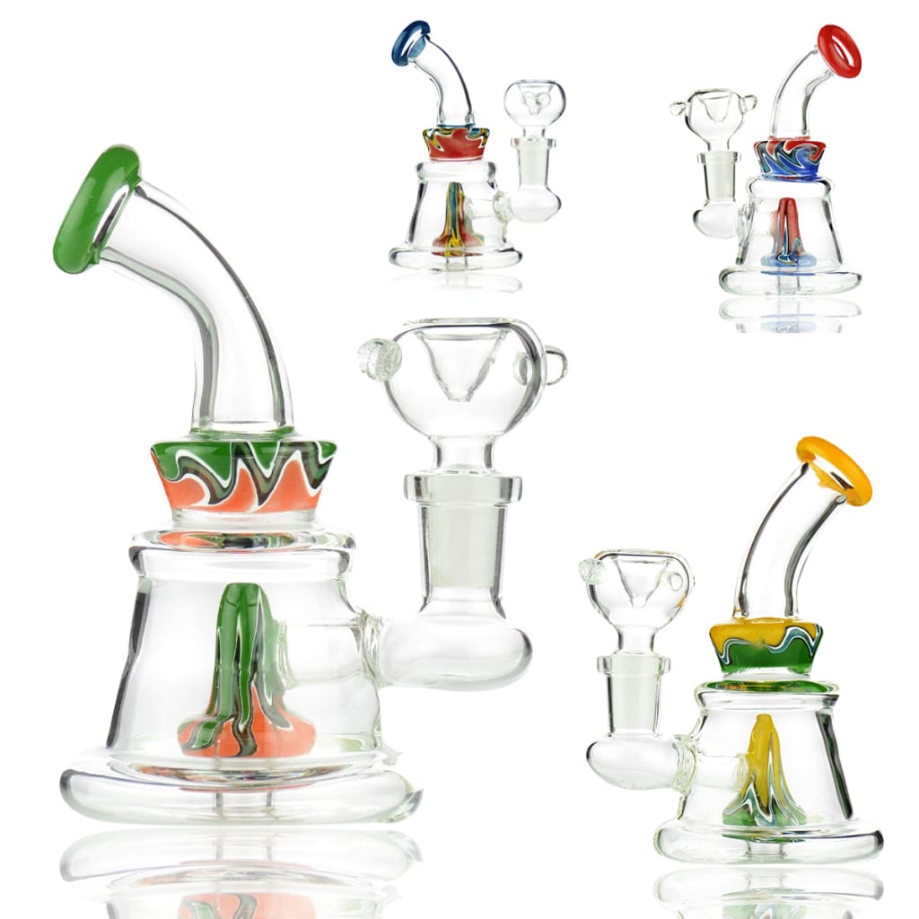 Mini Bong with Reversal Glass Shower and 14mm Male Bowl