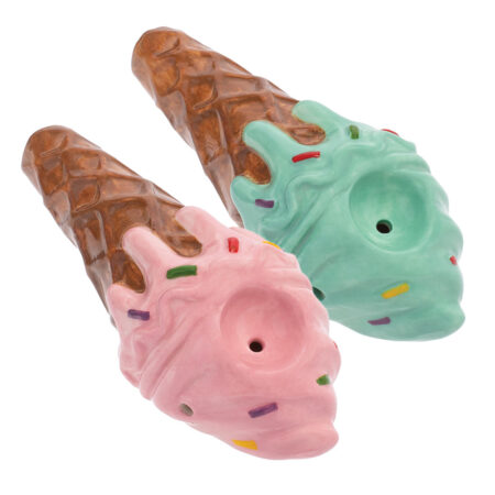 Wacky Bowlz Ice Cream Ceramic Hand Pipe | 4.5"