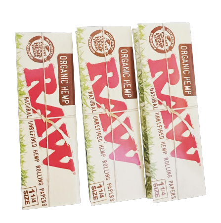 Raw Organic 1 1/4 Size 50 Papers Rolling Papers (3 Pack)