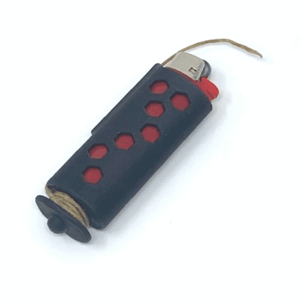 Hemp Wick Lighter Case – Fits Standard Lighters – Easy to Use Hemp Feeder for Slower & More Natural Flame – Hexagon Pattern