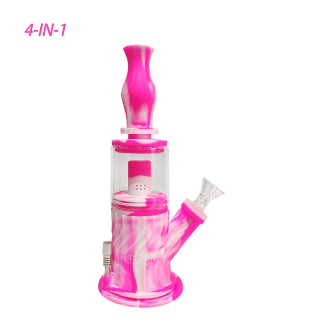 4-in-1 Silicone Glass Water Pipe with Double Percolator for Smooth Smoke - Image 4