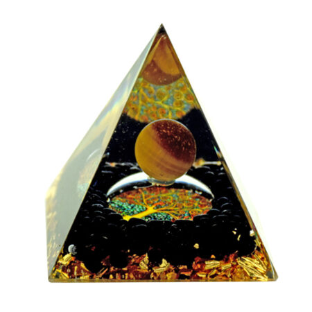 Tree Of Life w/ Globe Orgonite Pyramid - 2.5"