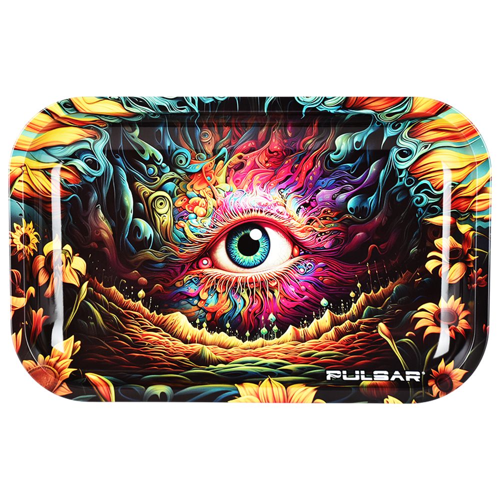 Pulsar Metal Rolling Tray – Sunflower Of The Mind / 11″x7″