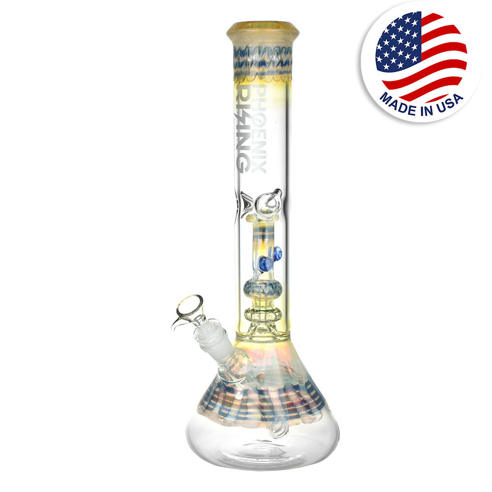 Phoenix Rising Mini Pipe Perc Beaker Water Pipe – 15″/19mm F