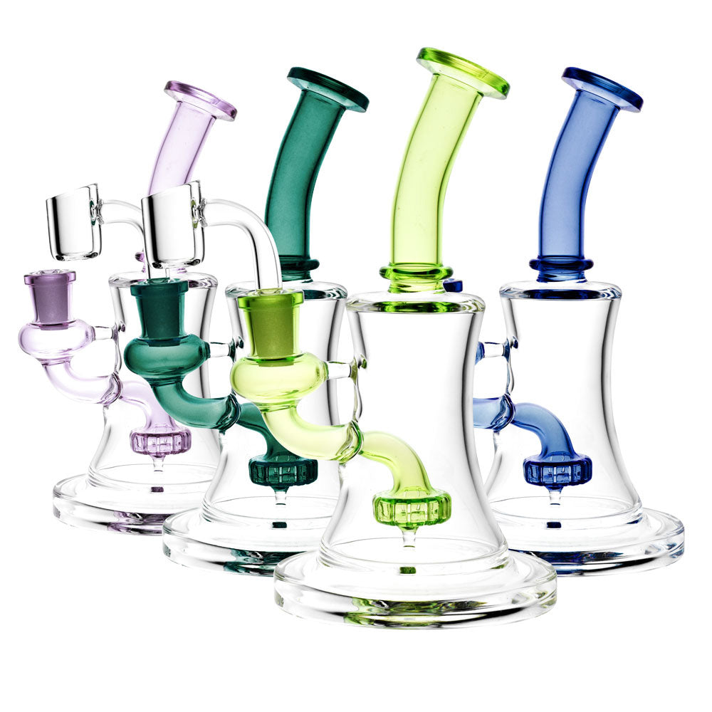 Oil Can Disc Perc Rig – 8″ / 14mm F / Colors Vary