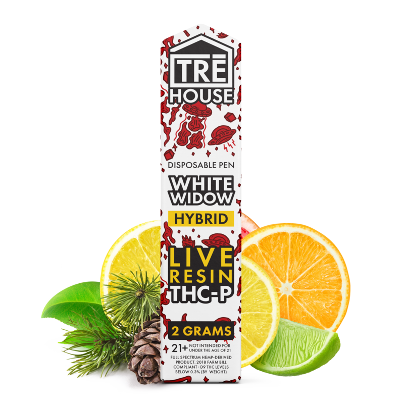 Pen – White Widow – Indica – Live Resin – THC-P – 2 Grams – (12 x 10 Pack) – 120pc MC