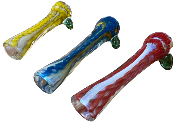 3” US Chillum Internal Twist Design Tobacco Dry Herb Glass Hand Pipe
