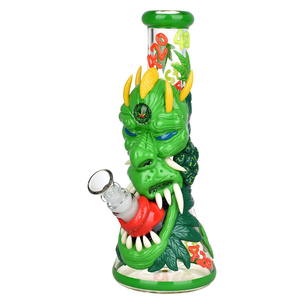 Dragon 420 Glow in Dark Beaker Water Pipe – 10″ / 14mm F
