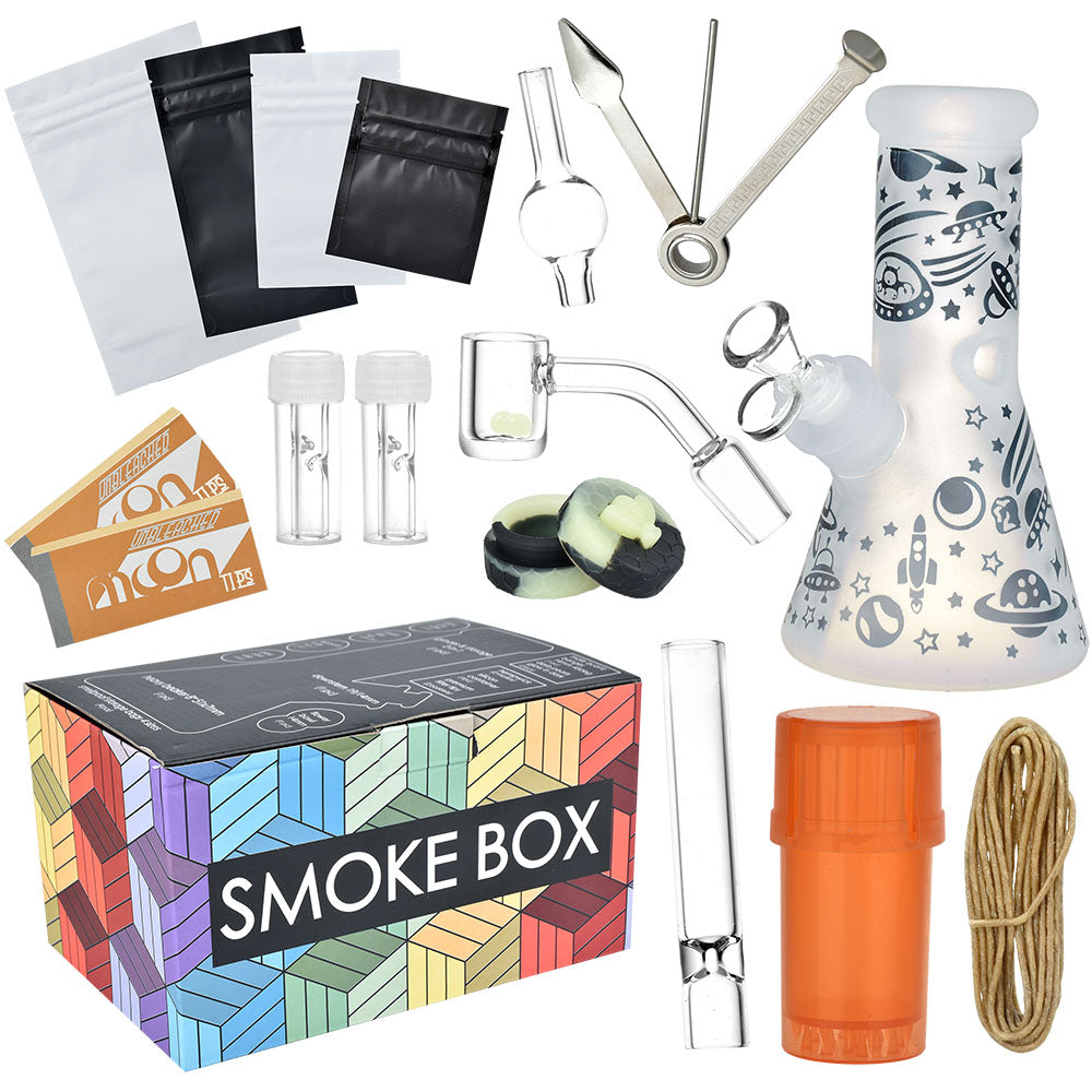Smoke Box Water Pipe and Smoking Kit – 7.75″ / 14mm F / Colors Vary