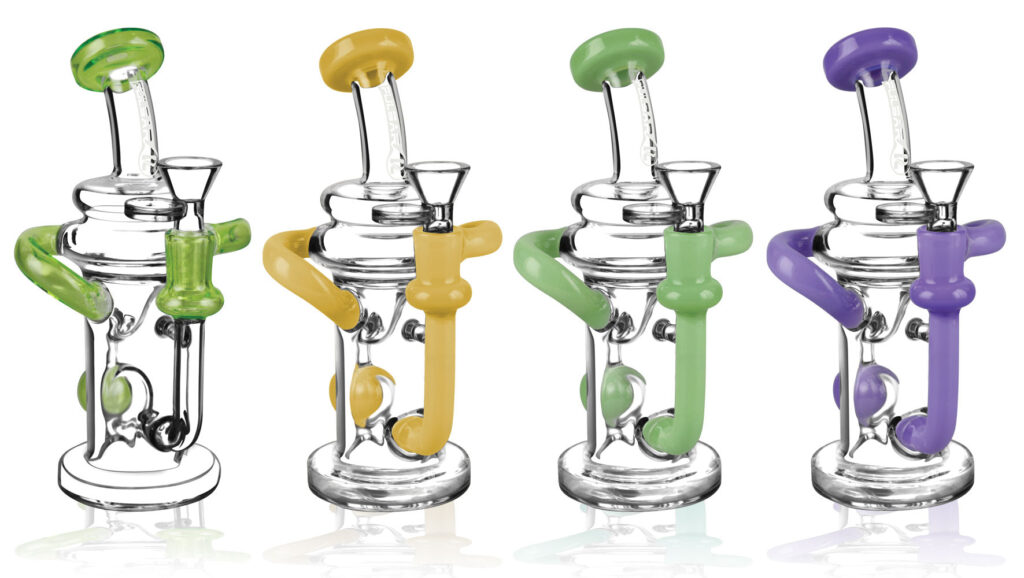 Pulsar Recycler Water Pipe – 7.5″ / 14mm F / Colors Vary