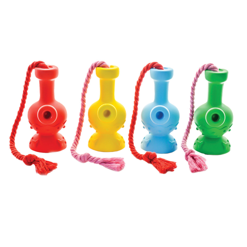 Puff Palz Tug & Toke Water Pipe Dog Toy – 6″ / Colors Vary