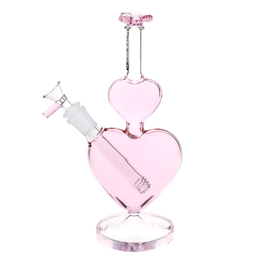 Pulsar Stacked Hearts Glass Water Pipe – 10″ / 14mm F
