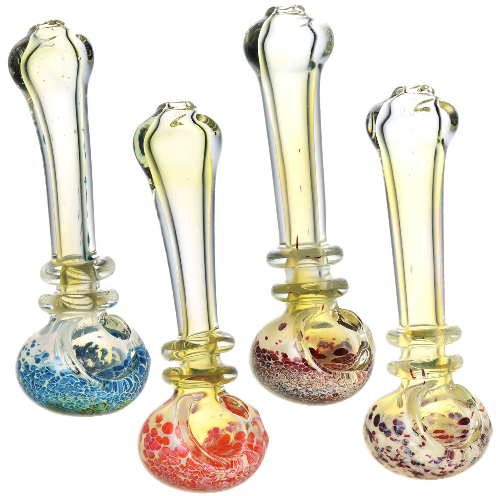 Fumed & Speckled Spoon Pipe – 4.5″ / Colors Vary